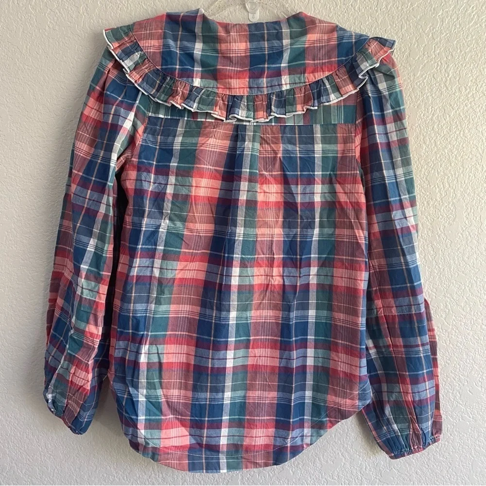 Free People Amanat Molly Ruffle Top Long Sleeve Emphasized Collar NWOT